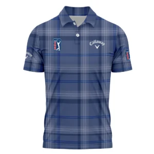 Tartan Navy Color Callaway PGA Tour Zipper Polo Shirt All Over Prints QTPGA020824A3CLWZPL