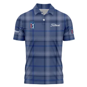 Tartan Navy Color Titleist PGA Tour Zipper Polo Shirt All Over Prints QTPGA020824A3TLZPL