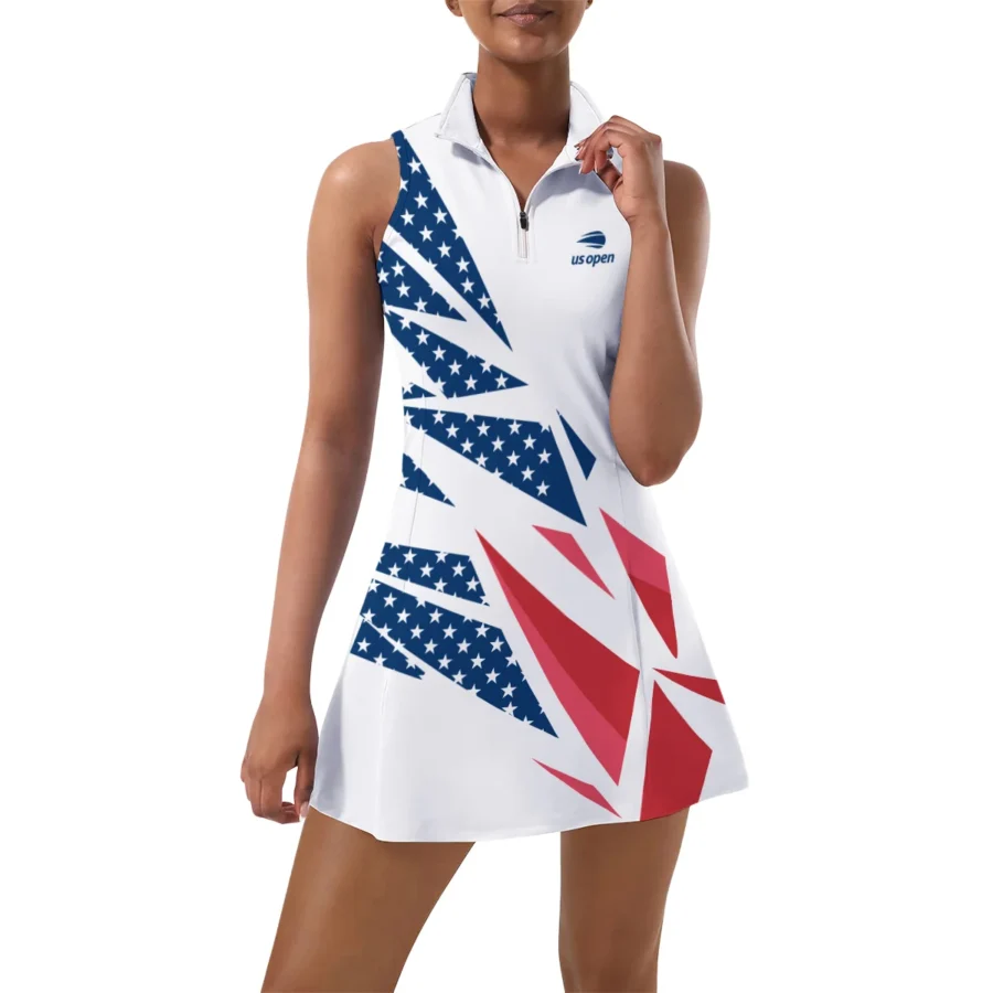 American Flag Mix Color Nike US Open Tennis Womens Sport Dress with Shorts Sleeveless Dresses QTUSTM080624A2NK