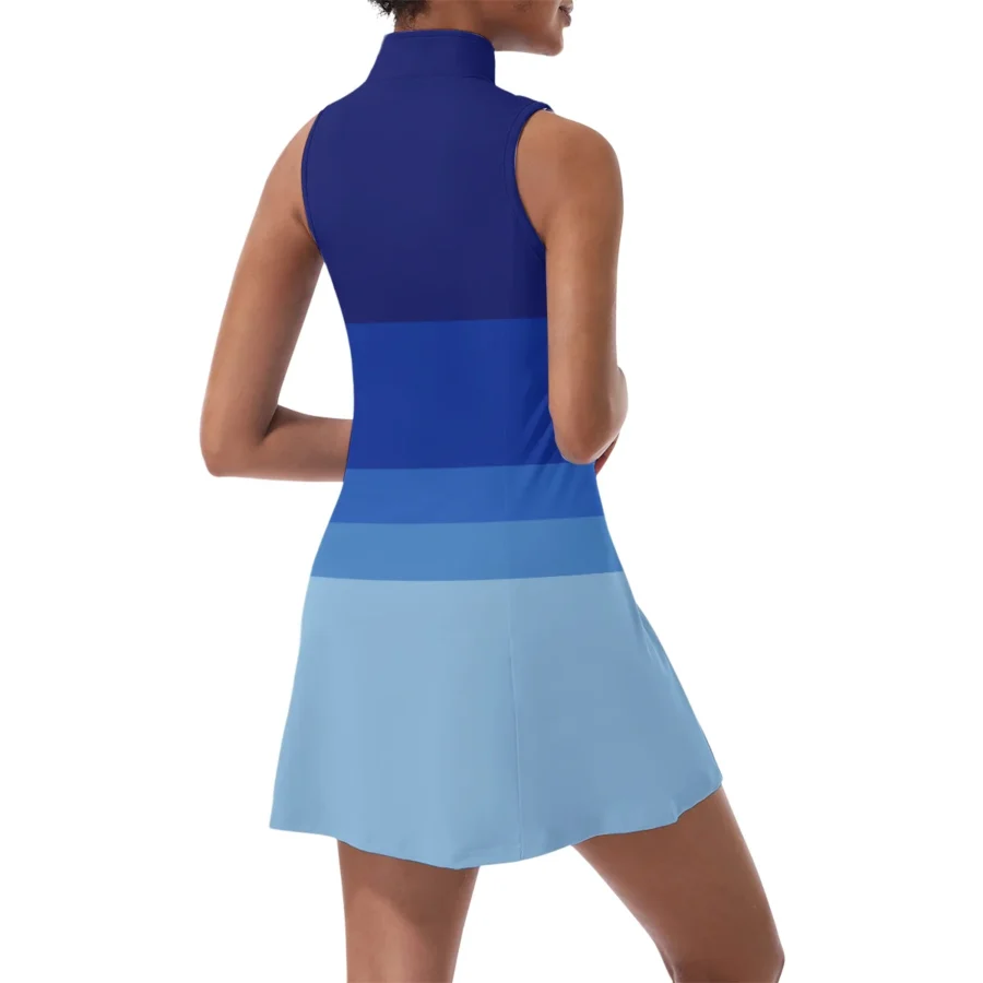 Blue Gradient Pattern HEAD US Open Tennis Womens Sport Dress with Shorts Sleeveless Dresses HOUST300824U02HEA