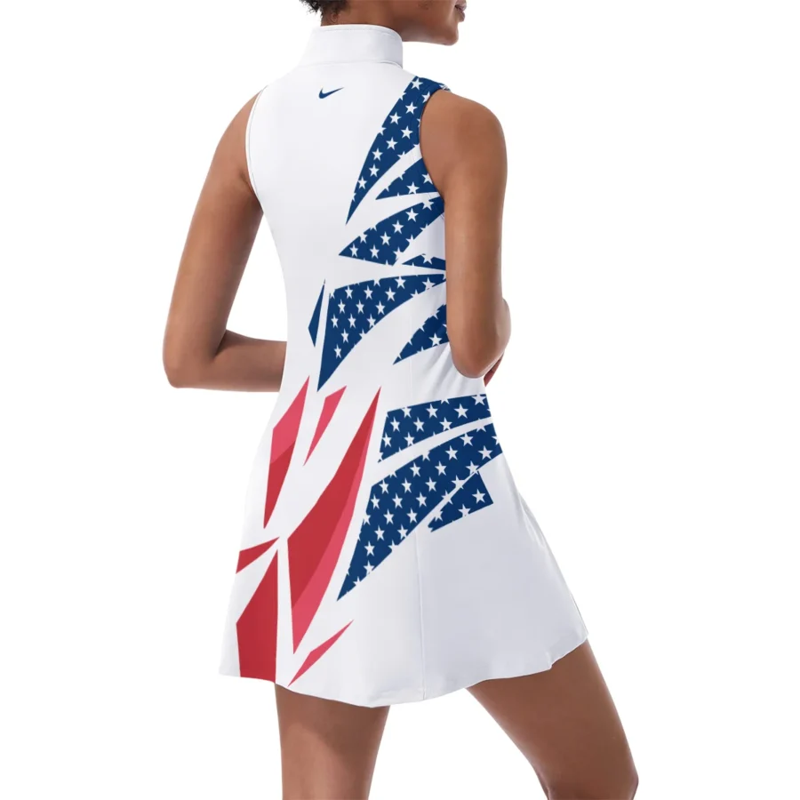 American Flag Mix Color Nike US Open Tennis Womens Sport Dress with Shorts Sleeveless Dresses QTUSTM080624A2NK