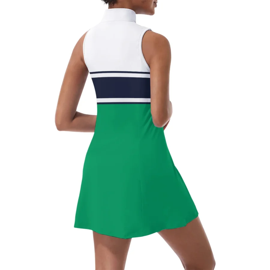 Green Mix Blue Color Ralph Lauren US Open Tennis Womens Sport Dress with Shorts Sleeveless Dresses QTUSTM080624A4RL