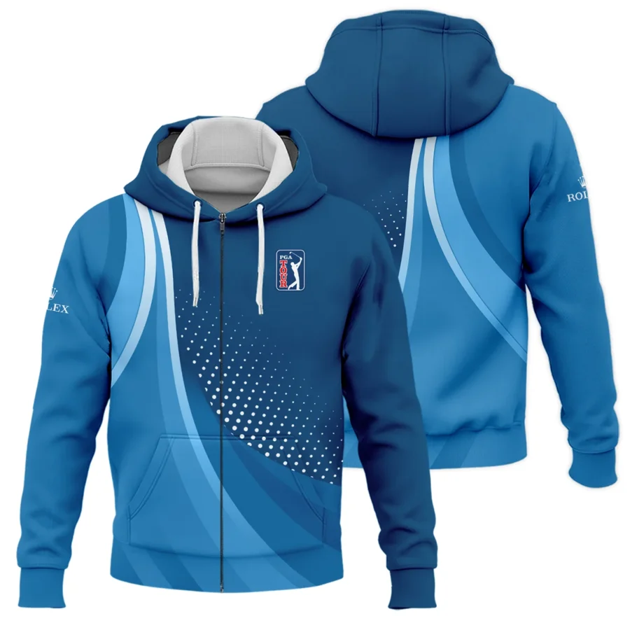 Navy Color Sport Rolex PGA Tour Zipper Hoodie Shirt All Over Prints QTPGA020824A1ROXZHD