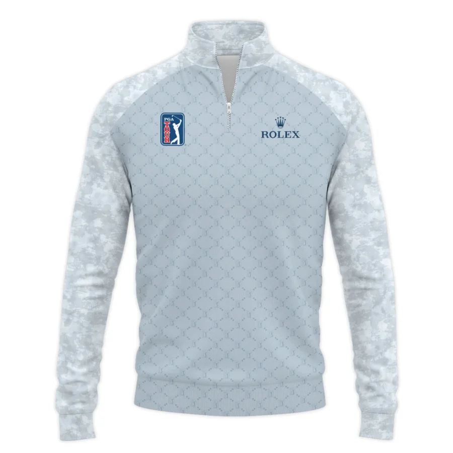 Light Blue Camo Pattern Rolex PGA Tour Quarter-Zip Jacket All Over Prints QTPGA060824A2ROXSWZ