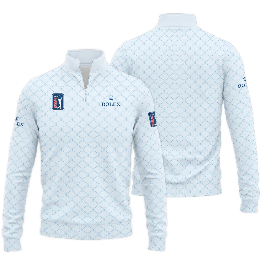 Light Blue Pattern Rolex PGA Tour Quarter-Zip Jacket All Over Prints QTPGA020824A2ROXSWZ