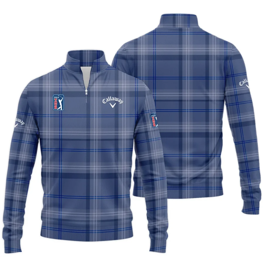 Tartan Navy Color Callaway PGA Tour Quarter-Zip Jacket All Over Prints QTPGA020824A3CLWSWZ