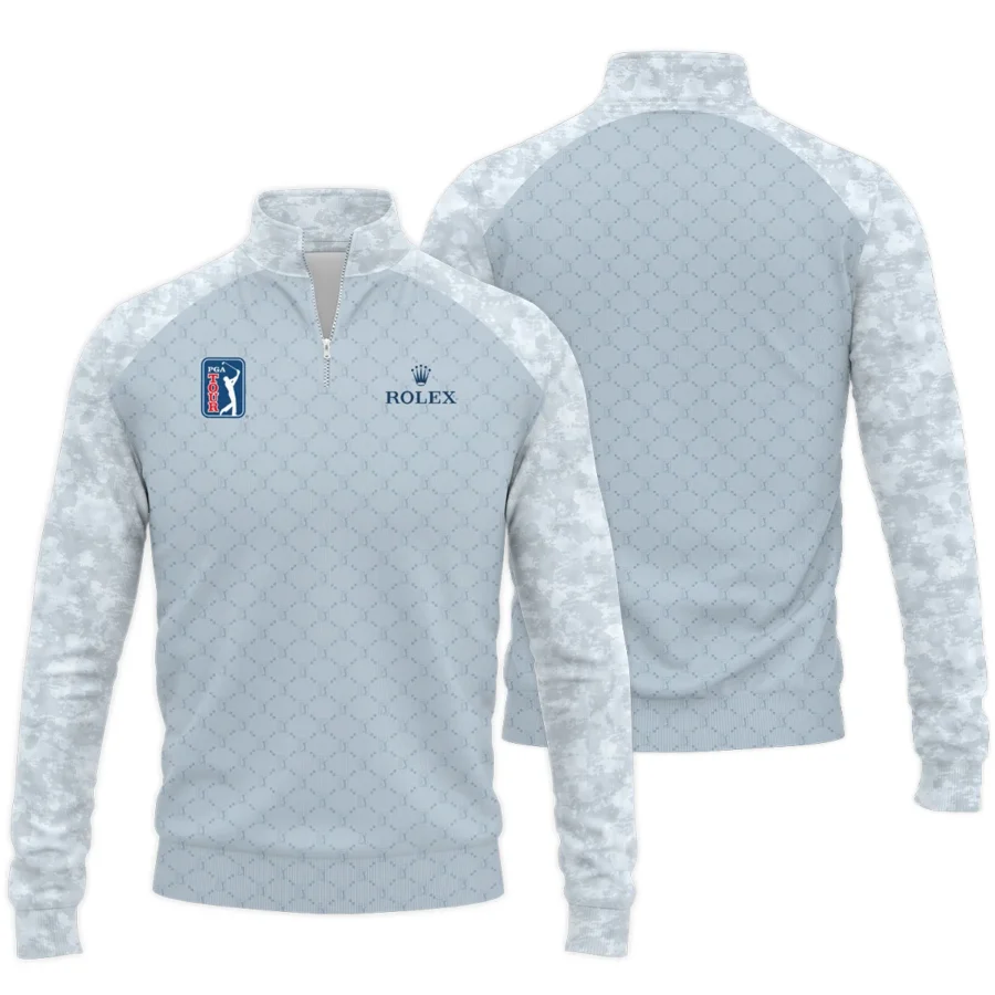 Light Blue Camo Pattern Rolex PGA Tour Quarter-Zip Jacket All Over Prints QTPGA060824A2ROXSWZ