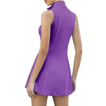 Purple Color Cleveland Golf Womens Sport Dress with Shorts Sleeveless Dresses QTBR020824A1CL