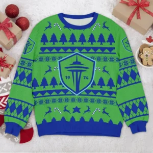 Special Release Seattle Sounders MLS Ugly Sweater All Over Prints Christmas Season QTMLS190924A5