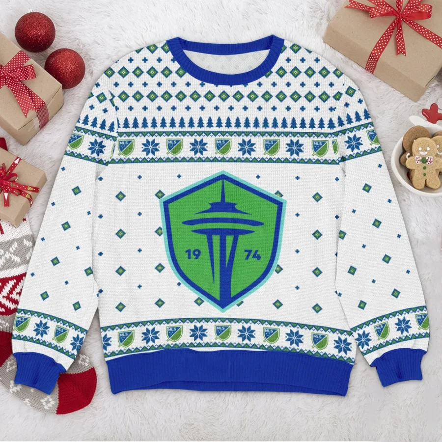 Special Release Seattle Sounders MLS Ugly Sweater All Over Prints Christmas Season QTMLS190924A5