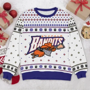 Special Release Albany FireWolves NLL Ugly Sweater All Over Prints Christmas Season QTNLL190924A1