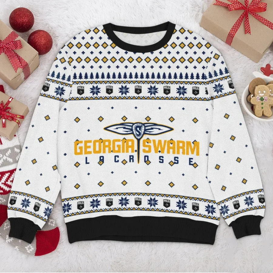 Special Release Georgia Swarm NLL Ugly Sweater All Over Prints Christmas Season QTNLL190924A5