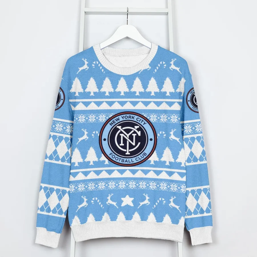 Special Release New York City FC MLS Ugly Sweater All Over Prints Christmas Season HOMLS200924A10