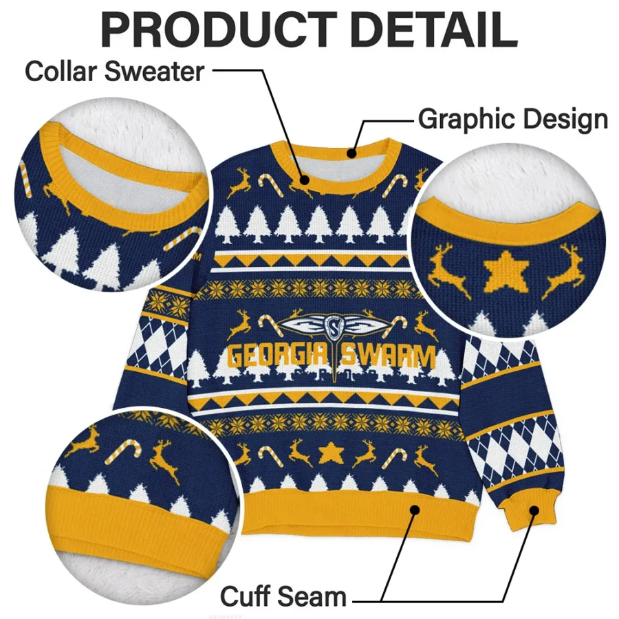 Special Release  Georgia Swarm NLL Ugly Sweater All Over Prints Christmas Season HONLL200924A5