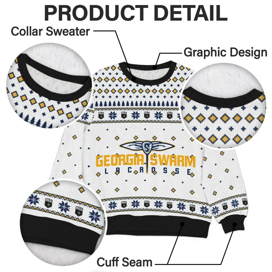 Special Release Georgia Swarm NLL Ugly Sweater All Over Prints Christmas Season QTNLL190924A5