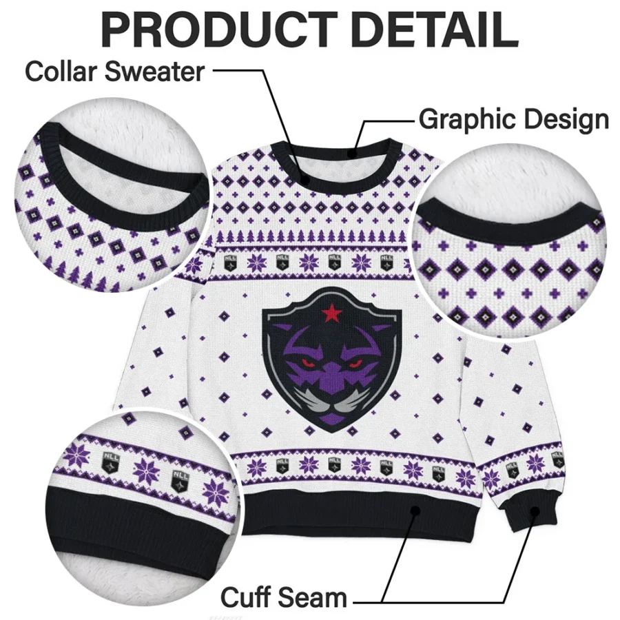 Special Release Panther City Lacrosse NLL Ugly Sweater All Over Prints Christmas Season QTNLL190924A9