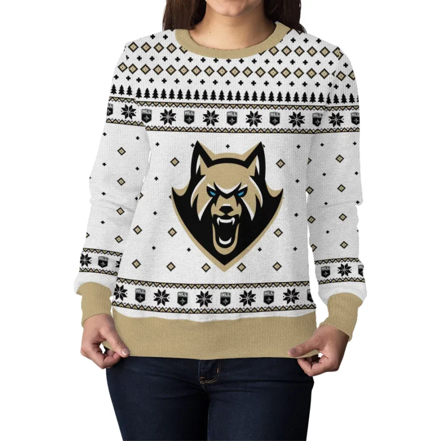 Special Release Albany FireWolves NLL Ugly Sweater All Over Prints Christmas Season QTNLL190924A1