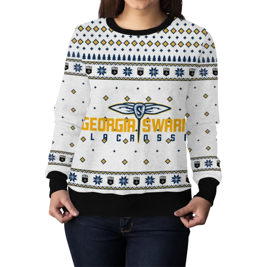 Special Release Georgia Swarm NLL Ugly Sweater All Over Prints Christmas Season QTNLL190924A5