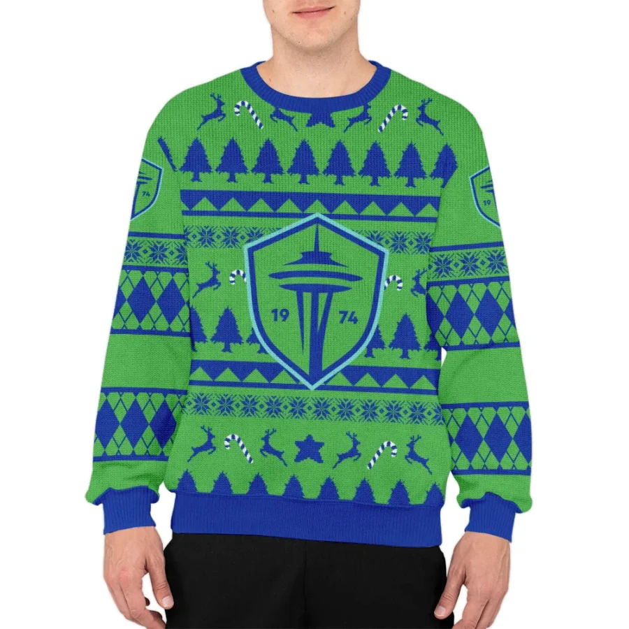 Special Release Seattle Sounders MLS Ugly Sweater All Over Prints Christmas Season HOMLS200924A5