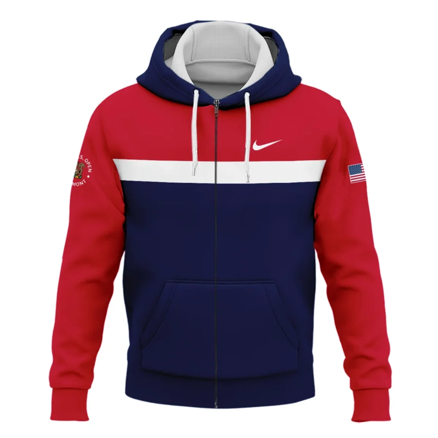 Zipper Hoodie Shirt Nike 125th US Open Oakmont Blue Red White Background HOUSG180924A02NKZHD