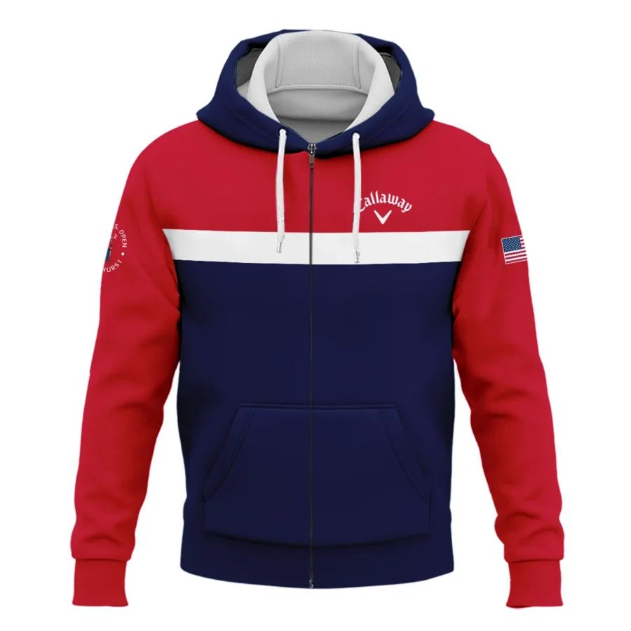 Zipper Hoodie Shirt Callaway 124th U.S. Open Pinehurst Blue Red White Background HOUSO180924A01CLWZHD