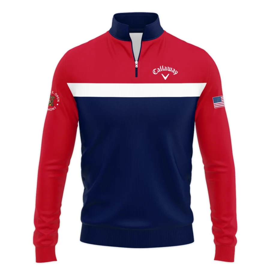 Quarter Zip Jacket Shirt Callaway 125th US Open Oakmont Blue Red White Background HOUSG180924A02CLWSWZ