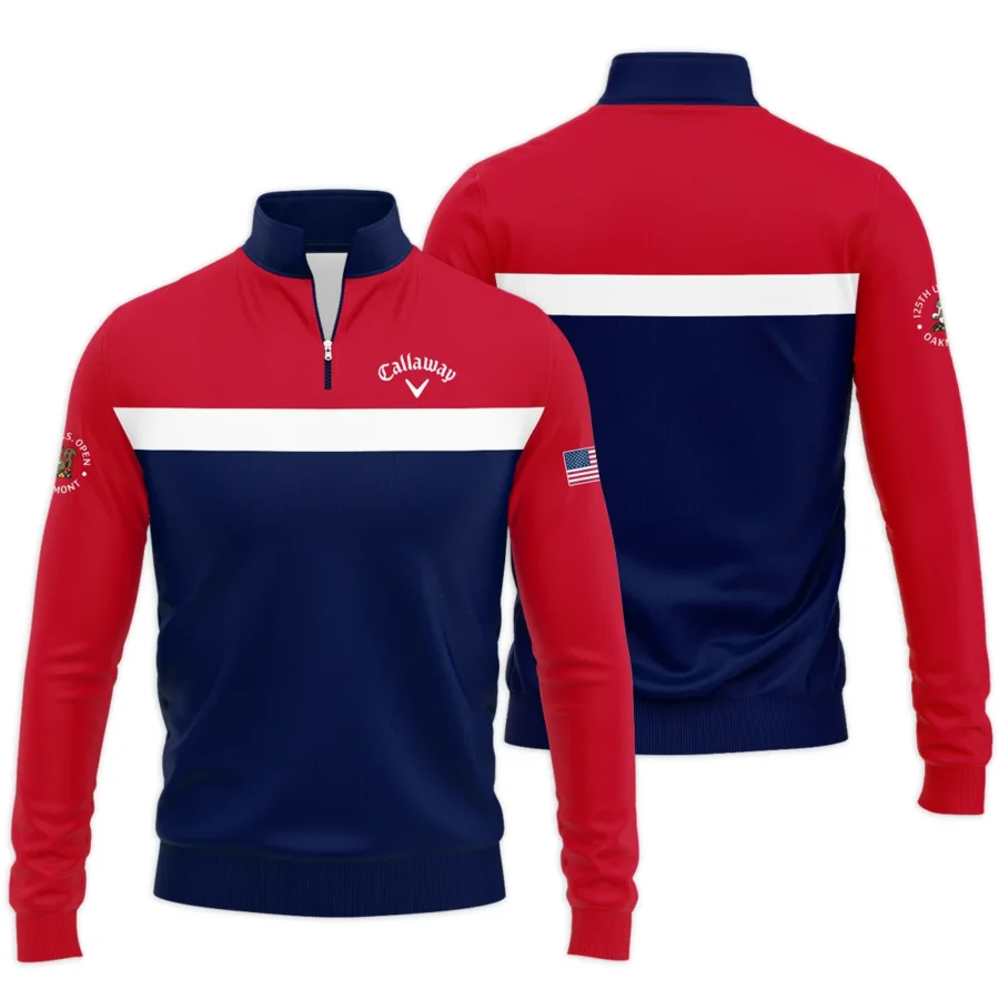 Quarter Zip Jacket Shirt Callaway 125th US Open Oakmont Blue Red White Background HOUSG180924A02CLWSWZ