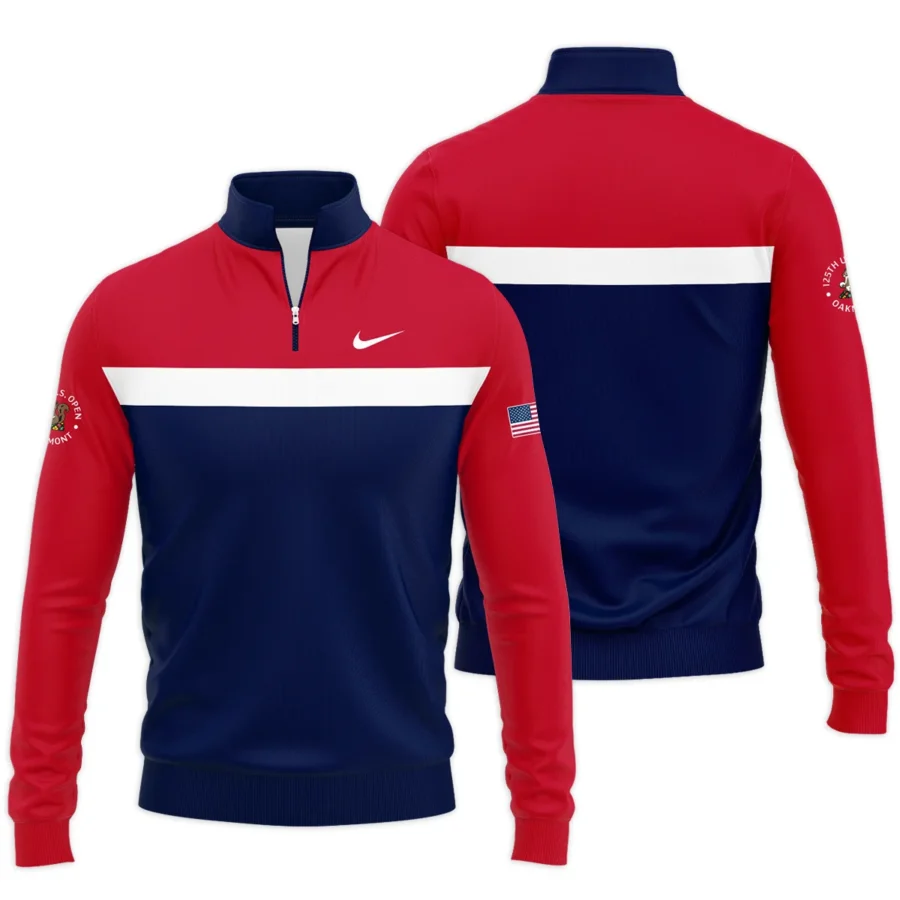 Quarter Zip Jacket Shirt Nike 125th US Open Oakmont Blue Red White Background HOUSG180924A02NKSWZ