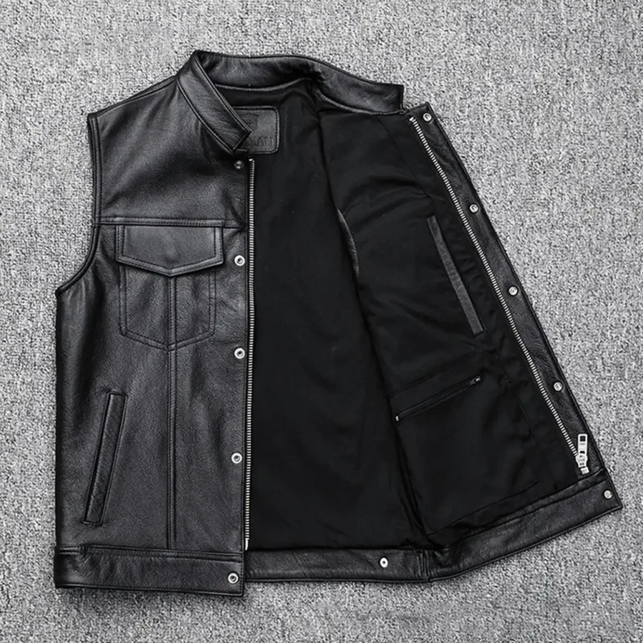 Collection Release Black Diamond Camping Brand Zipper Sleeveless Leather Jackets BLCP9924A5BD