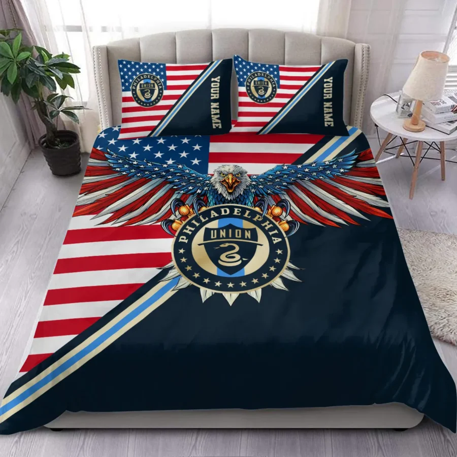 Eagle U.S Flag MLS Philadelphia Union Exclusive All Over Prints BLMLS101024A1PHISJT - Bedding Set