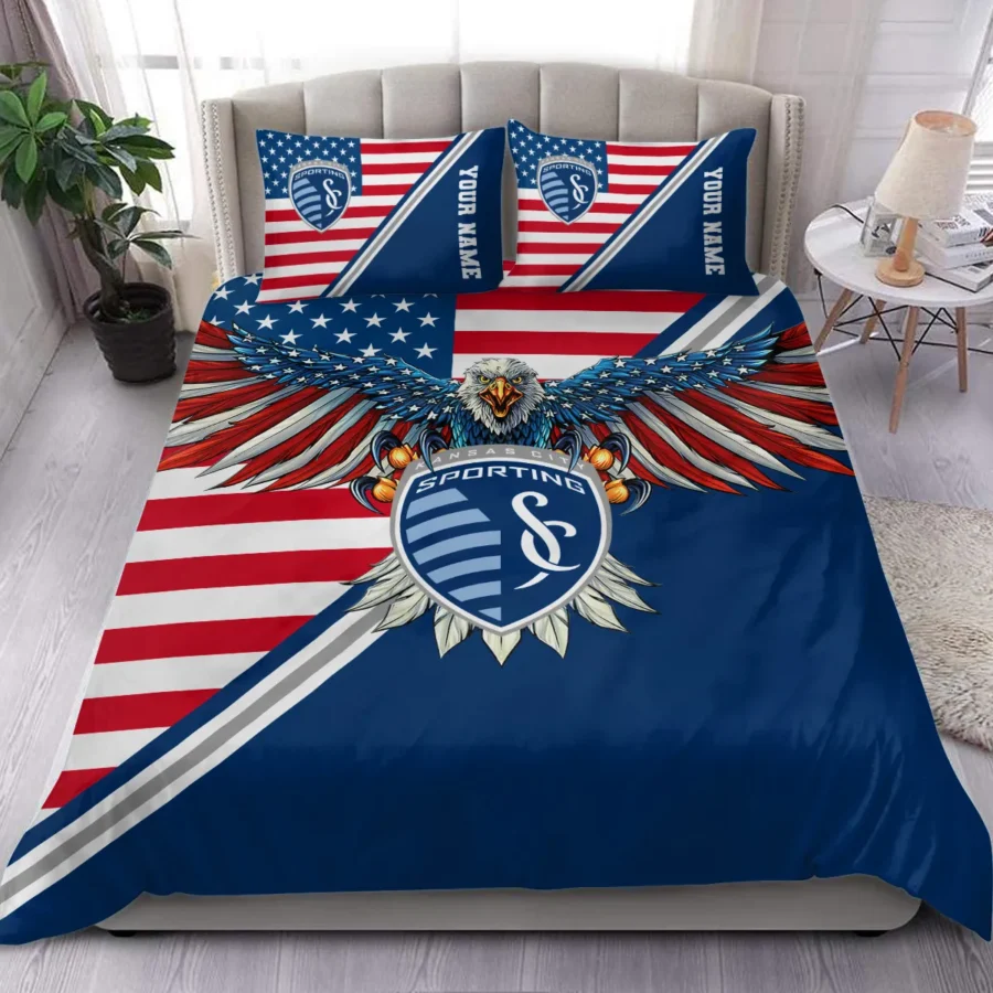 Eagle U.S Flag MLS Sporting Kansas City Exclusive All Over Prints BLMLS101024A1SKCSJT - Bedding Set