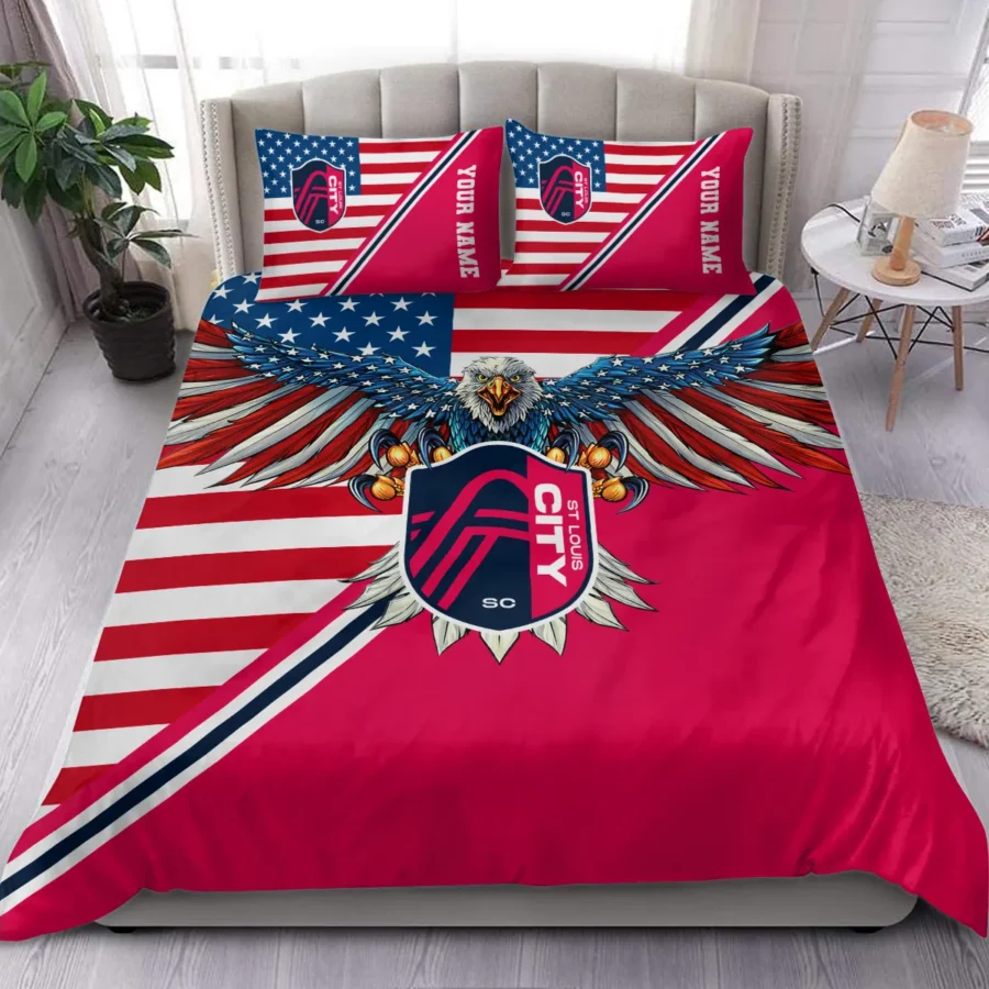 Eagle U.S Flag MLS St. Louis City Exclusive All Over Prints BLMLS101024A1STLSJT - Bedding Set