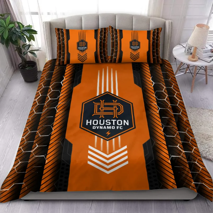 Abstract Geometric Pattern MLS Houston Dynamo Exclusive All Over Prints BLMLS101024A2HOUSJT - Bedding Set