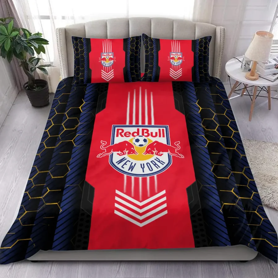 Abstract Geometric Pattern MLS New York Red Bulls Exclusive All Over Prints BLMLS101024A2NYSJT - Bedding Set