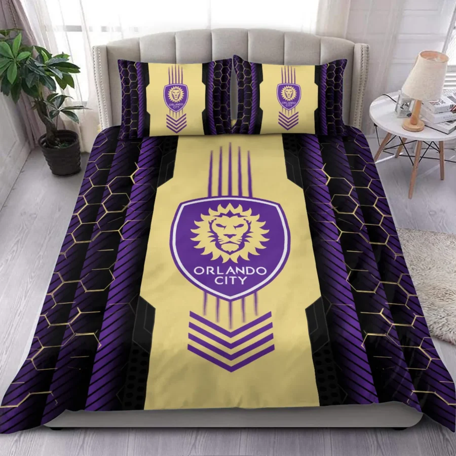 Abstract Geometric Pattern MLS Orlando City Exclusive All Over Prints BLMLS101024A2ORLSJT - Bedding Set