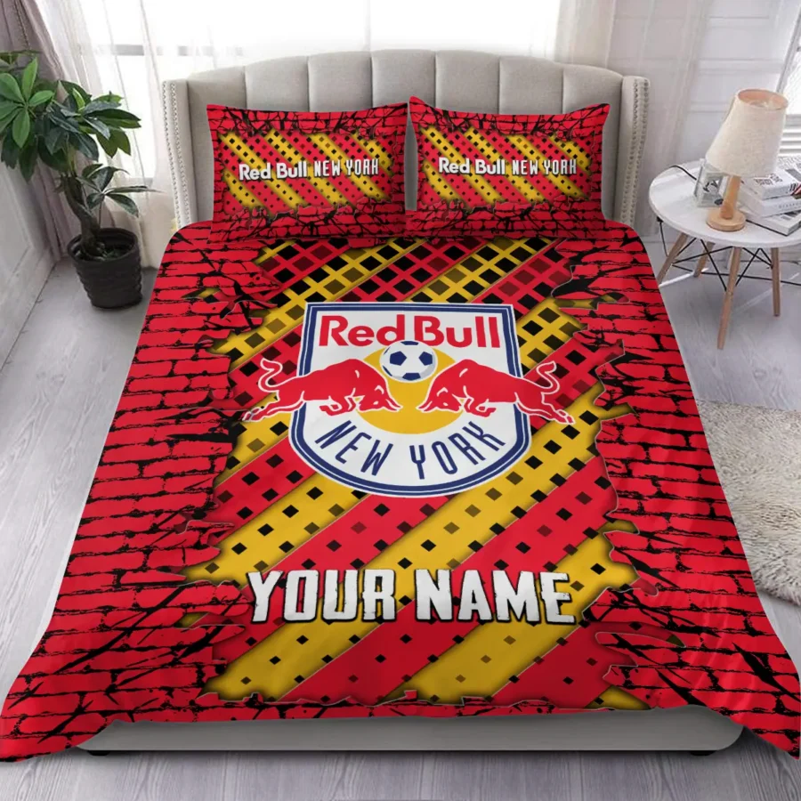 3D Breaking Wall MLS New York Red Bulls Exclusive All Over Prints BLMLS111024A1NYSJT - Bedding Set