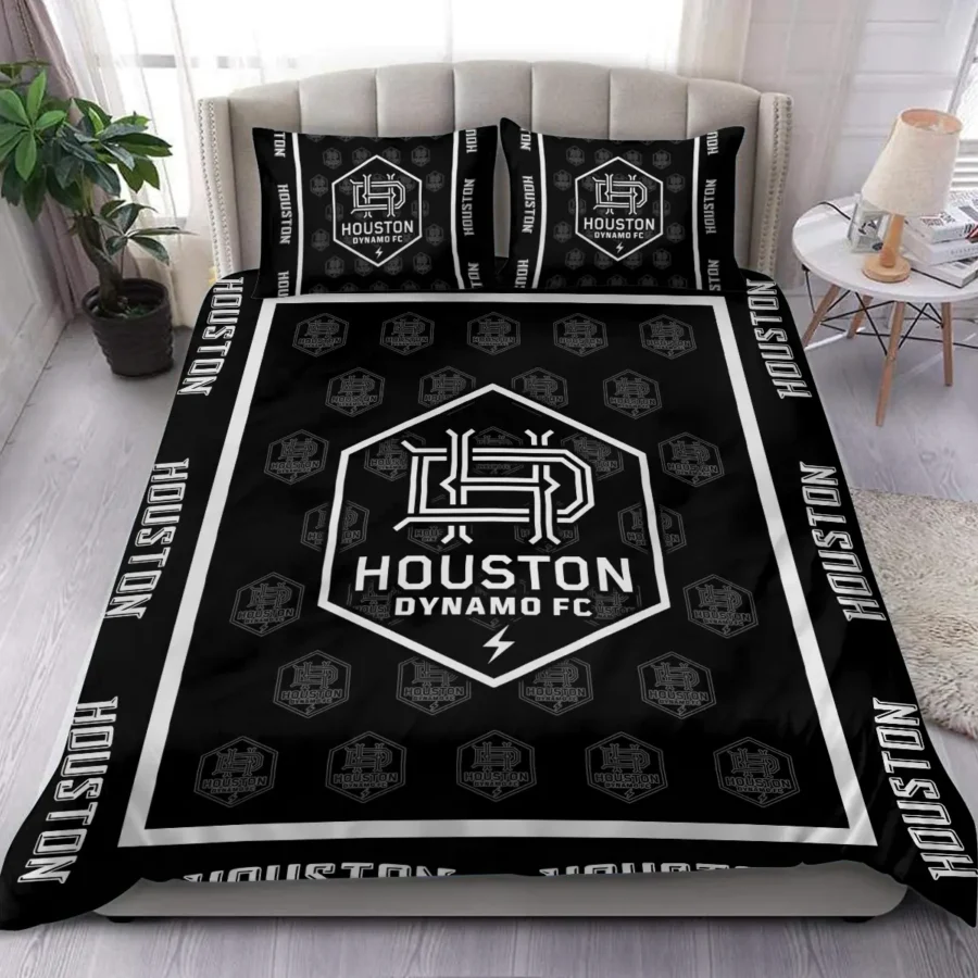 Black And White Style MLS Houston Dynamo Exclusive All Over Prints BLMLS121024A2HOUSJT - Bedding Set