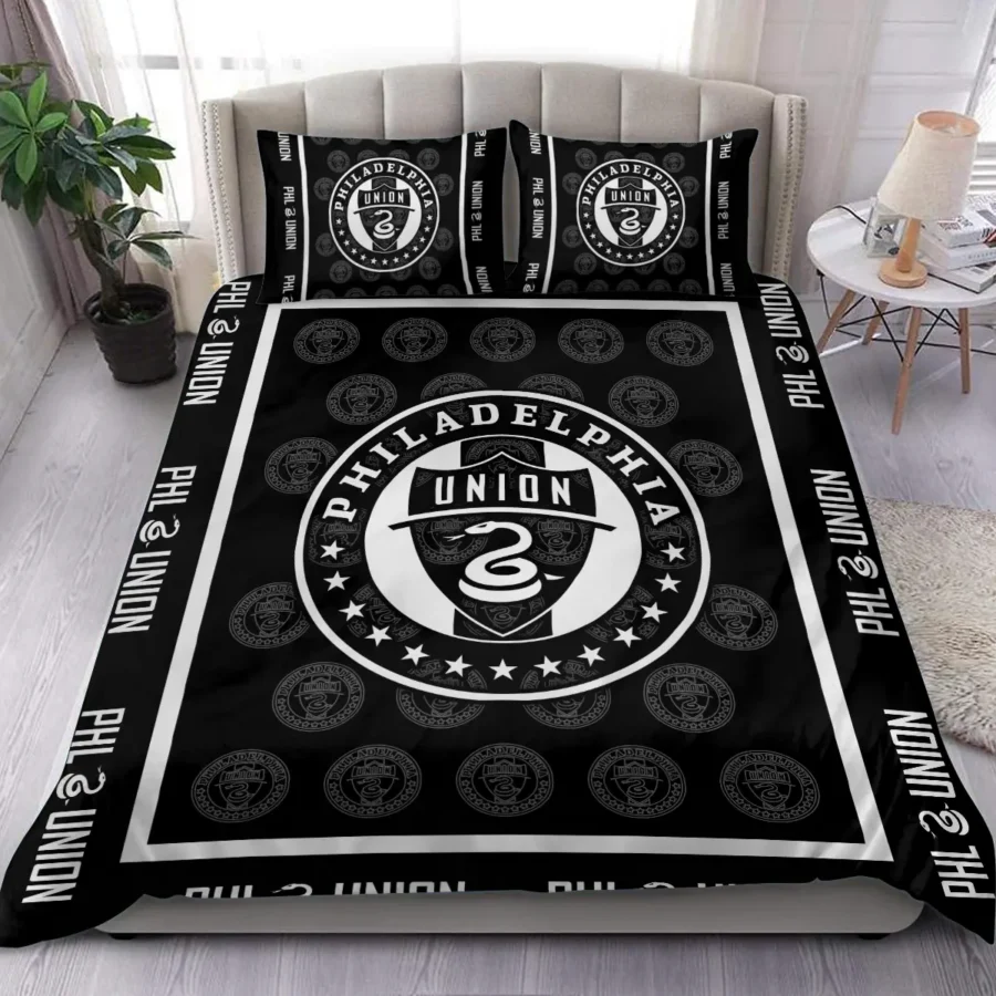 Black And White Style MLS Philadelphia Union Exclusive All Over Prints BLMLS121024A2PHISJT - Bedding Set