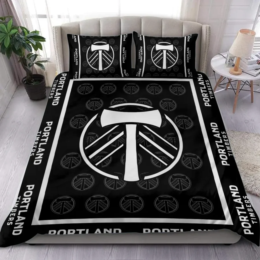 Black And White Style MLS Portland Timbers Exclusive All Over Prints BLMLS121024A2PORSJT - Bedding Set