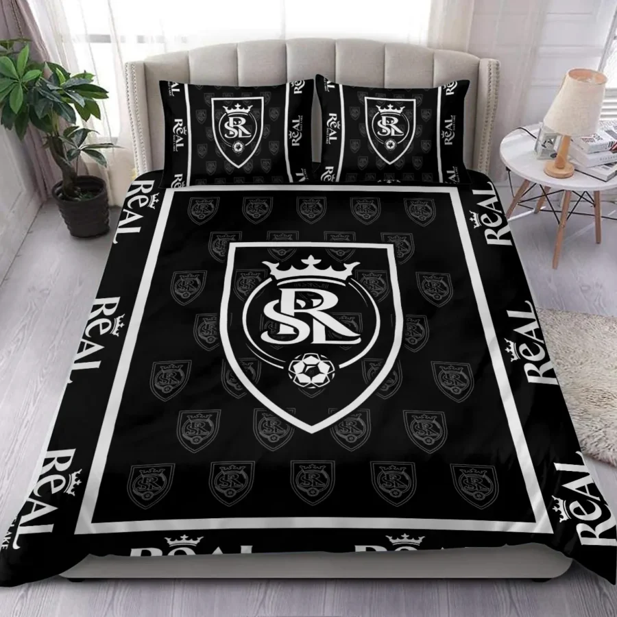 Black And White Style MLS Real Salt Lake Exclusive All Over Prints BLMLS121024A2RSLSJT - Bedding Set