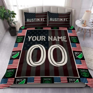 Custom Name Number US Flag MLS Chicago Fire Exclusive All Over Prints BLMLS141024A1CHISJT - Bedding Set