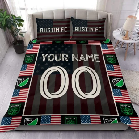 Custom Name Number US Flag MLS Austin FC Exclusive All Over Prints BLMLS141024A1ATXSJT - Bedding Set