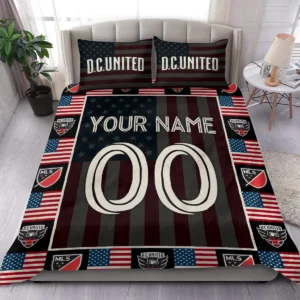 Custom Name Number US Flag MLS Houston Dynamo Exclusive All Over Prints BLMLS141024A1HOUSJT - Bedding Set