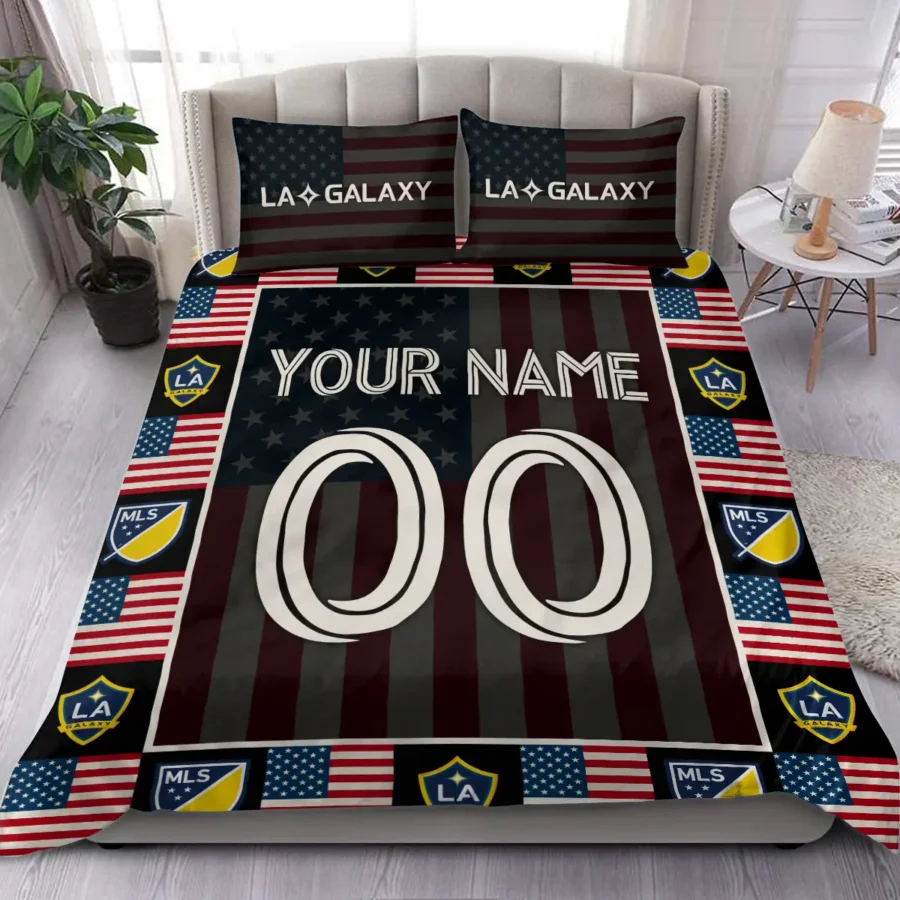 Custom Name Number US Flag MLS LA Galaxy Exclusive All Over Prints BLMLS141024A1LASJT - Bedding Set