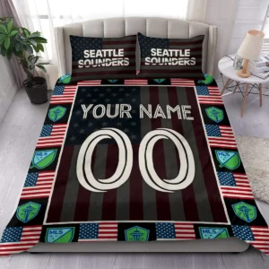 Custom Name Number US Flag MLS New York Red Bulls Exclusive All Over Prints BLMLS141024A1NYSJT - Bedding Set