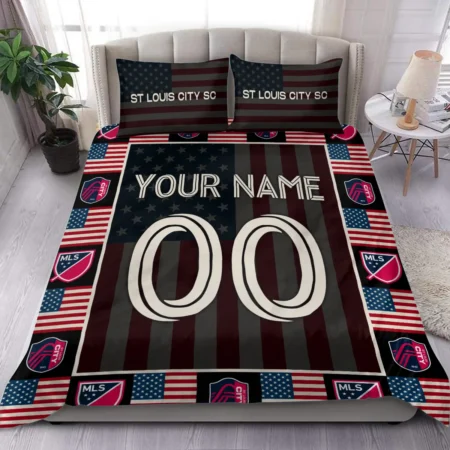 Custom Name Number US Flag MLS St. Louis City Exclusive All Over Prints BLMLS141024A1STLSJT - Bedding Set