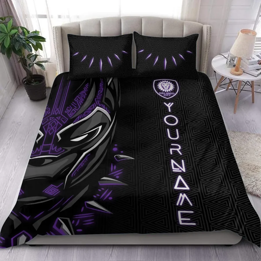 Black Panther Custom Name MLS Orlando City Exclusive All Over Prints BLMLS161024A2ORLSJT - Bedding Set