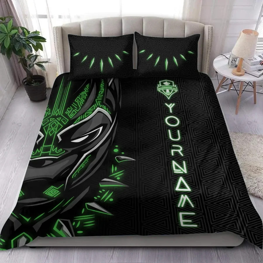 Black Panther Custom Name MLS Seattle Sounders Exclusive All Over Prints BLMLS161024A2SEASJT - Bedding Set