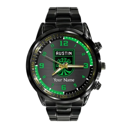 MLS Austin FC Exclusive Black Stainless Steel Watch Gift - BLMLS71024A1ATX