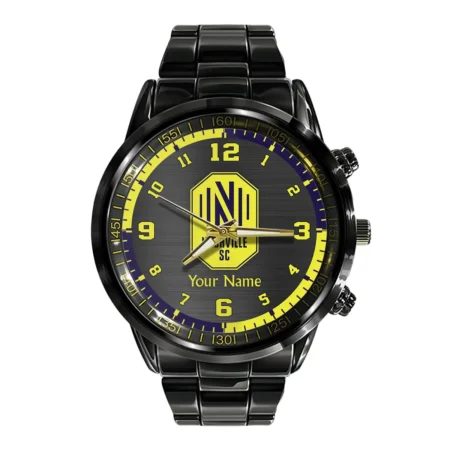 MLS Nashville SC Exclusive Black Stainless Steel Watch Gift - BLMLS71024A1NSH